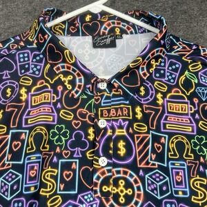 Sunday Swagger Golf Polo Shirt Mens 4XL The Gambler Las Vegas Casino Neon